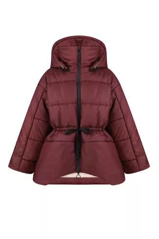 Burgundy jacket with an asymmetric cut Salta