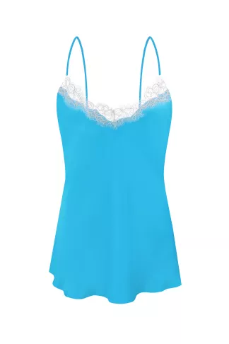 Silk tank top with Boskonia lace