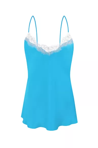 Silk tank top with Boskonia lace - фото