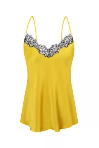 Silk tank top with Boskonia lace