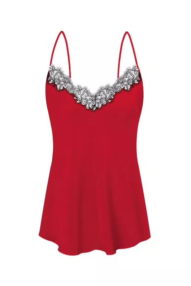 Silk tank top with Boskonia lace - фото