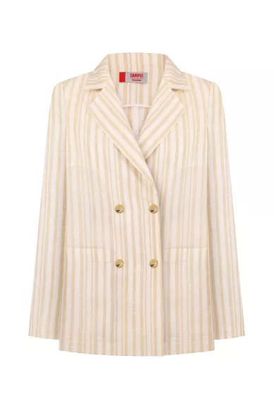 Oversized linen jacket in a nautical style with a beige stripe Aldridge - photo