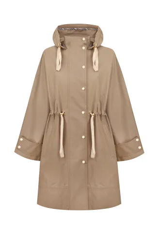 Пісочний плащ з капюшоном в стилі сафарі Каван