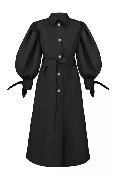 Black cloak with textured sleeves in a romantic Kildare style - photo