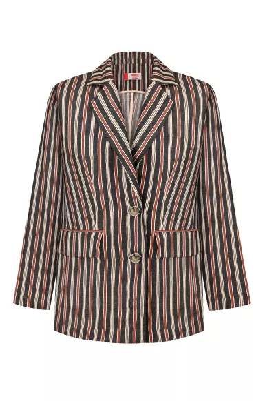 Stylish brown and black striped suit jacket made of cotton and viscose Panamera - photo