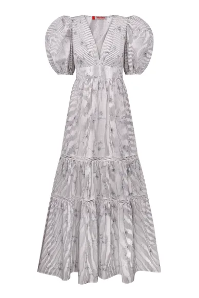 Long cotton dress with puff sleeves Mons - photo