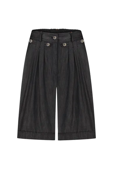 Графитовые бермуды с защипами Кара - фото