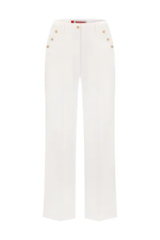 Anjou business style white cotton trousers