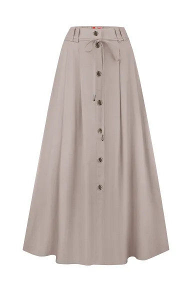 Лляна бежева спідниця сонце-кльош Ольвія - фото