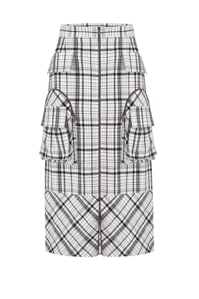 Wool skirt with patch pockets Stefi - фото