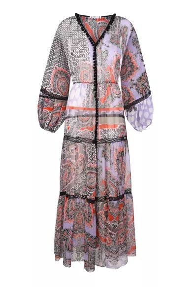 Michelle silk printed maxi dress - фото