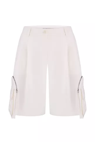 Gwindor white cotton bermuda shorts