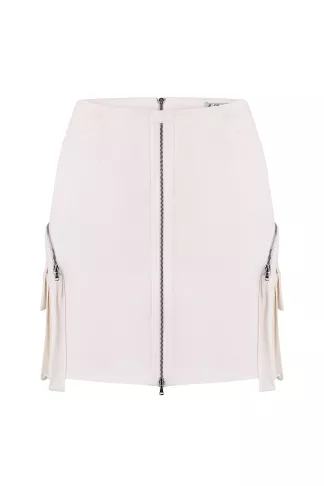 White cotton mini skirt with patch pockets Brad