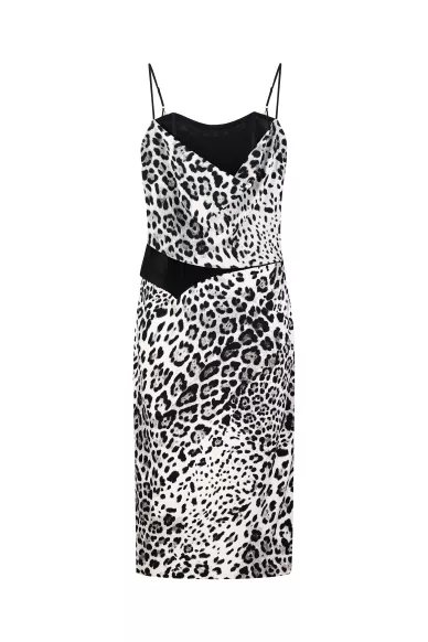 Toledo leopard print viscose fitted midi dress - фото