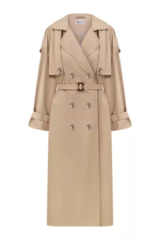 Anjou cotton sand trench coat