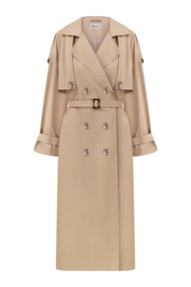 Anjou cotton sand trench coat - photo