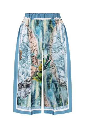 Marela printed silk culottes