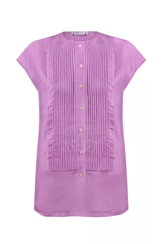 Lisbeth purple sleeveless silk blouse