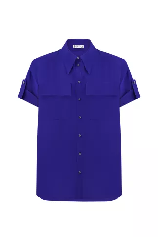 Alfredo Electric Short Sleeve Silk Blouse
