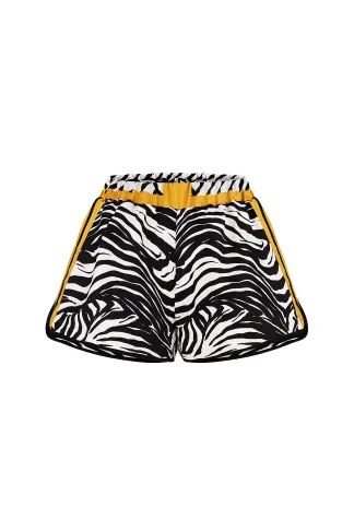 Heidi zebra print silk shorts