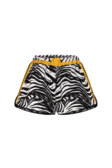 Heidi zebra print silk shorts - фото