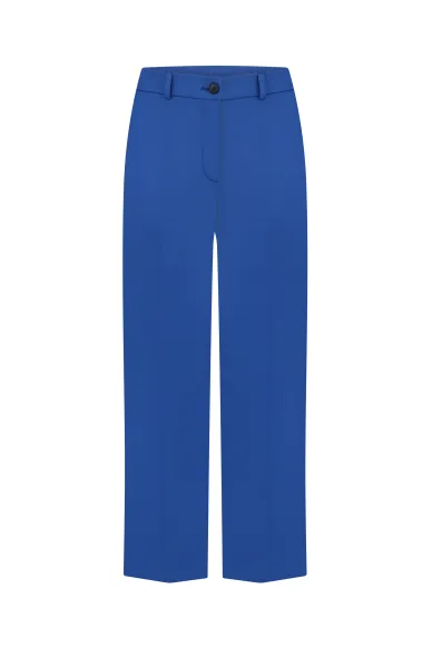 Хлопковые укороченные брюки цвета электрик Римела - фото