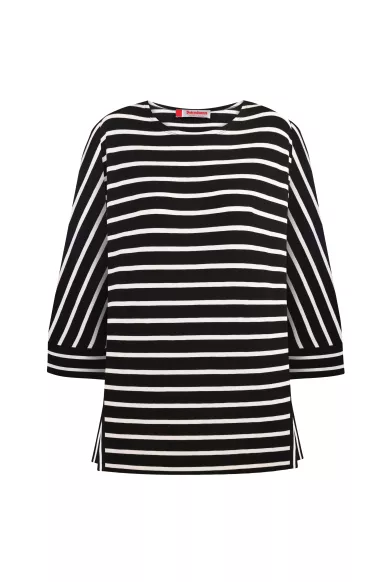 Віскозна оверсайз кофта в чорно-білу смужку Тодлі - фото