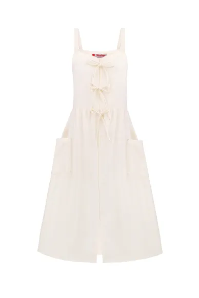 Amethyst safari-style linen milk sundress - photo