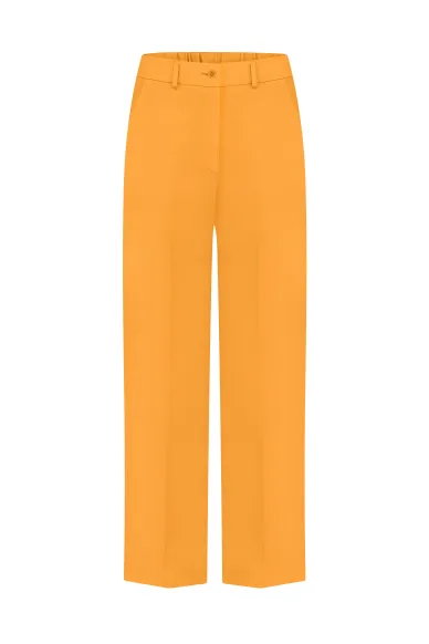 Хлопковые укороченные брюки оранжевого цвета Римела - фото