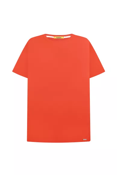 Віскозна теракотова футболка прямого покрою Боні - фото