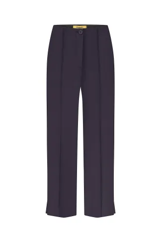 Bernie navy cotton cropped trousers