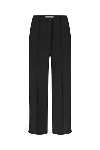 Bernie black cotton cropped trousers