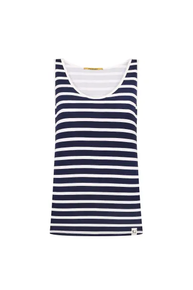 Tod's blue and white striped viscose basic tank top - photo
