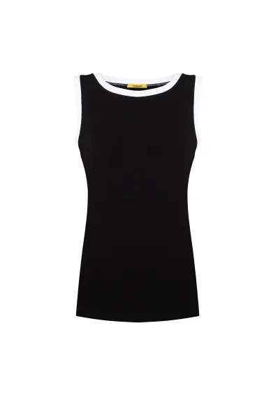 Chloe basic black knit tank top - photo