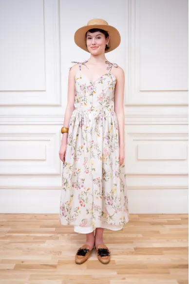Annecy milky cotton sundress in floral print - photo