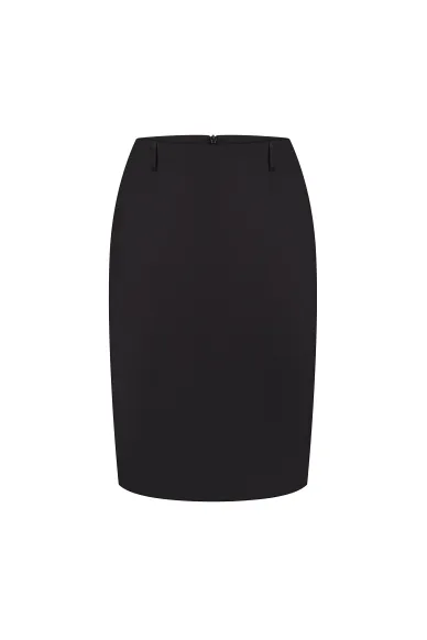 Чорна пряма спідниця з бавовни Кейхін - фото